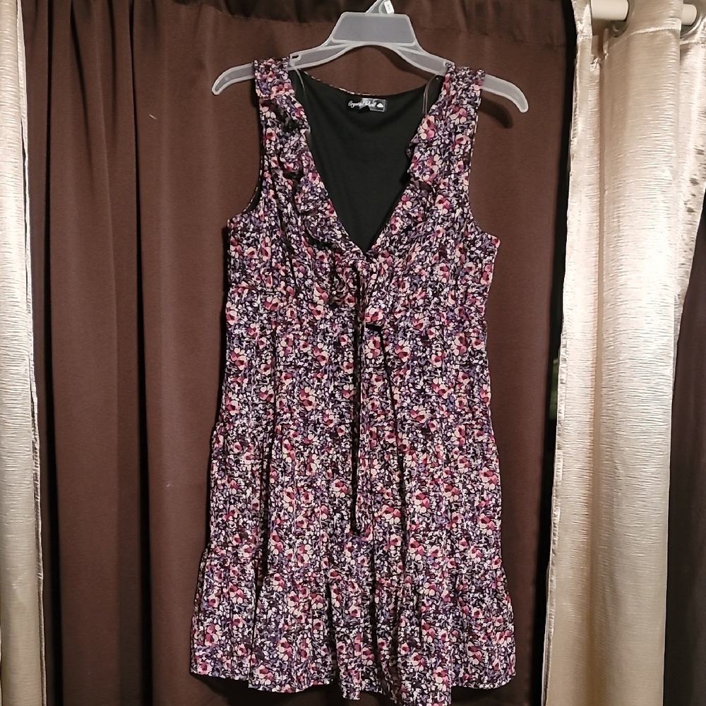 Crystal Doll Ruched Purple Pink Mini Sundress
